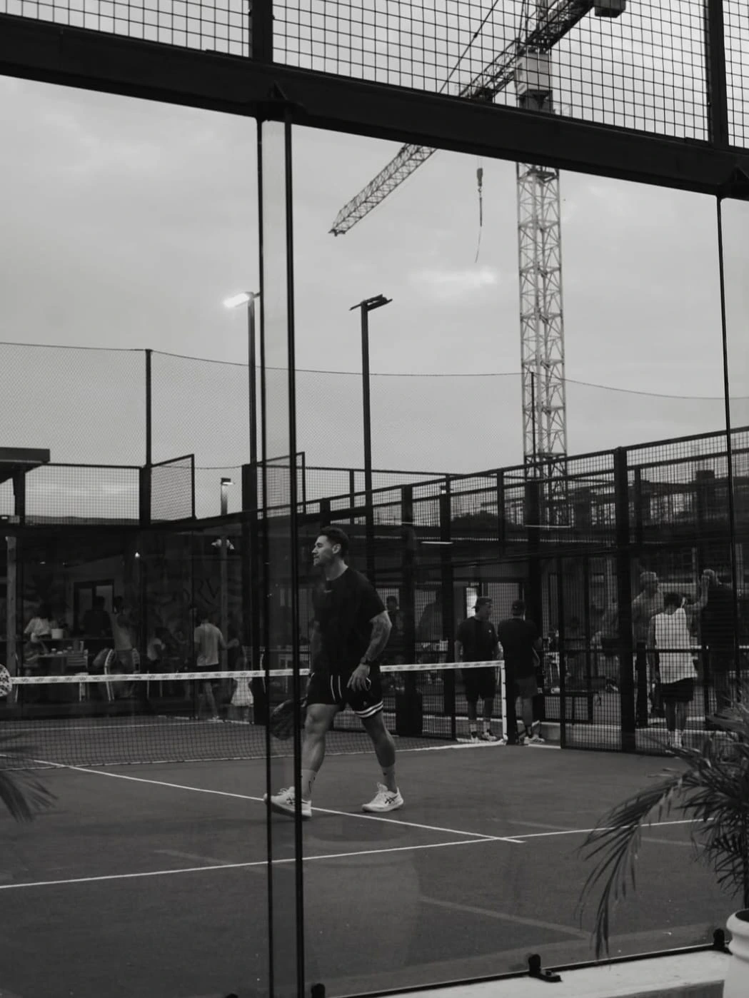 Padel player on court